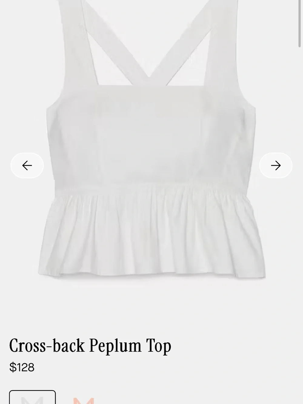 kate spade White Square-Neck Peplum Camisole